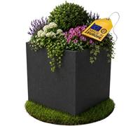 Ondis24 Pot de fleurs en basalte 40 avec réservoir d'eau - Résistant à l'hiver - Anthracite basalte