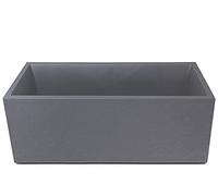 Ondis24 Vulkan Pierre Pot de fleurs, 100 cm, aspect ardoise avec réservoir d'eau, résistant à l'hiver (gris clair)