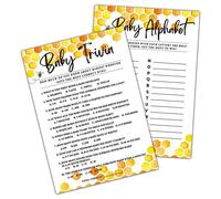 ONDTOM Honey Bee Jeu de 30 jeux de douches double face pour bébé et alphabet avec 1 carte de réponse, fournitures de décoration de fête en nid d'abeille (12,7 x 17,8 cm) -game-I04