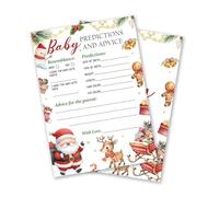 ONDTOM Lot de 25 cartes de prédictions et de conseils de Noël pour fête prénatale - Père Noël - Pour révélation du sexe - Fournitures de décorations de fête d'hiver - A05