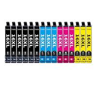 Ondula 16 XL Multipack Cartouche d'encre pour Epson 16XL pour Epson Workforce WF-2010 WF-2510 WF-2520 WF-2530 WF-2540 WF-2630 WF-2650 WF-2660 WF-2750 WF-2760 WF-2010W WF-2510WF (Paquet de 15)