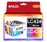 Ondula LC424 Cartouches d'encre Remplacement pour Brother LC424 LC-424 LC-424VAL Multipack compatibles avec Brother DCP-J1200W DCP-J1200WE (1 Noir, 1 Cyan, 1 Magenta, 1 Jaune 4-Pack)