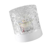 Ondulations D'eau Dynamiques à 360 Degrés, Lampe de Table LED avec Simulation de Flamme Romantique, Veilleuse pour Chambre à Coucher et Salon, Matériau ABS (Trois couleurs)