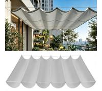 Ondulée Auvent 150 x 220 cm Cordes de Fixation et avec Œillets pour Patio, Gris Clair