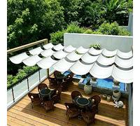 Ondulée Auvent 150 x 220 cm PES avec 98% Protection UV Protection Solaire, Résistant, Voiles d'ombrage Imperméable Cordes de Fixation et avec Œillets pour Jardins, Blanc
