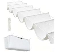 Ondulée Auvent 210 x 220 cm Protection UV 98% Imperméable Toile PES Résistant, Pare-Soleil pour Extérieur avec Œillets et Cordes de Fixation pour Jardins, Blanc