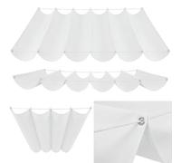 Ondulée Auvent 210 x 220 cm Protection UV 98% Imperméable Toile PES Résistant, Voile d'ombrage de Jardin Toile Ombrage avec Œillets et Cordes de Fixation pour Jardins, Blanc
