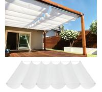 Ondulée Auvent 220 x 310 cm PES avec 98% Protection UV Protection Solaire, Résistant, Voiles Ombrages Rectangulaire avec Œillets et Cordes de Fixation pour Jardins, Blanc
