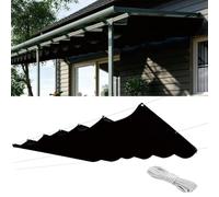 Ondulée Auvent 220 x 405 cm PES avec 98% Protection UV Protection Solaire, Résistant, Voile d'ombrage Étanche, Filet Dombrage Cordes de Fixation et avec Œillets pour Patio, Noir