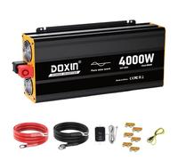 Onduleur 1000/1500/2000/2500/3000/4000 W, 12 V à 220 V/230 V pour Véhicules, avec Double Prise USB 5 V 2,4 A à Charge Rapide et 2 Prises CA, Idéal pour les Voyages en Voiture,4000W