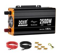 Onduleur 1000/1500/2000/2500/3000/4000 W, 12 V à 220 V/230 V pour Véhicules, avec Double Prise USB 5 V 2,4 A à Charge Rapide et 2 Prises CA, Idéal pour les Voyages en Voiture,2500W