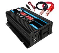Onduleur 12V/220V avec télécommande sans fil, protection de sécurité complète, double prise secteur, protection contre les surtensions et les