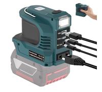 Onduleur 220 W pour batterie Bosch Professional 18 V GBA, DC 18 V vers AC 220-230 V, adaptateur avec 1 port USB, 1 prise de raccordement de type C et 1 sortie CC 12 V/5 A, lumière LED
