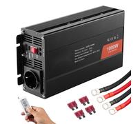Onduleur à onde sinusoïdale pure 1000W DC 12V - AC 230V - Convertisseur de tension avec 2 prises AC, 2 ports USB, 1 port de type C - Télécommande pour petits appareils domestiques tels que smartphone
