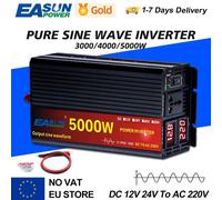 Onduleur à onde sinusoïdale Pure 3000W 4000W 5000W, transformateur DC 12V 24V à AC 220V, convertisseur de puissance, onduleur solaire pour voiture 4000W-12V