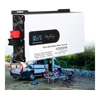 Onduleur À Onde Sinusoïdale Pure 5000W-12000W, 12V/24V/48V/60V/72V/96V Solaire, Onduleur Transformateur for Batterie Solaire Connectivité Polyvalente(12000W,24V to 110V)