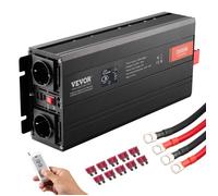 VEVOR Onduleur à onde sinusoïdale pure, 3000 W, onduleur CC 12 V vers CA 230 V avec 2 prises CA, 2 ports USB, 1 port Type-C, écran LCD et une télécommande pour appareils ménagers de grande taille