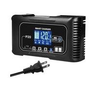 Onduleur Chargeur Batterie Voiture 10 A/20 A 12 V 24 V Entièrement Automatique pour Réparation par Impulsions pour Batterie Plomb-Acide Et Lithium Lifepo4 AGM Power Inverter(20A Charger-US Plug)