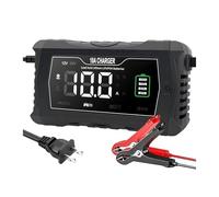 Onduleur Chargeur Batterie Voiture 10 A/20 A 12 V 24 V Entièrement Automatique pour Réparation par Impulsions pour Batterie Plomb-Acide Et Lithium Lifepo4 AGM Power Inverter(10A Black-US Plug)