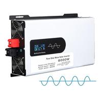 Onduleur Chargeur Sinusoïdal Pur 5000/6000/8000/10000/12000 W, Convertisseur 12/24/48/60/72/96V CC vers 110 V CA pour Travaux Extérieurs, Appareils Électroménagers avec Écran LCD pour Camion, Maison