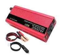 Onduleur Convertisseur DC 12 V/24 V vers AC 220 V 1500 W/2000 W/2600 W Prise USB Universelle Affichage LED Transformateur Automatique Onduleur Solaire Transformateur(2000W 12V Red LED)