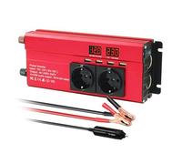Onduleur Convertisseur De Tension 1300 W/2600 W pour Voiture DC 12 V AC 220 Prise UE Et Universelle Sortie USB Charge Rapide Affichage LED Power Inverter(12V,750W-1500W Red)