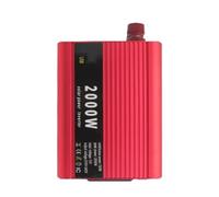 Onduleur Convertisseur Puissance Portable 2000 W DC 12 V/24 V vers AC 220 V Adaptateur Chargeur Automatique À Onde Sinusoïdale Modifiée Prise Universelle Transformateur(12V 220V Red)