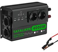 Onduleur DC/AC, onde sinusoïdale pure, plusieurs ports USB, 12V4000W-noir, Europe, 220-240V 50HZ