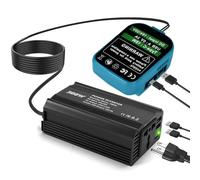 Onduleur de batterie 300 W pour batterie Makita 18 V (sans batterie), convertisseur de tension DC 18 V vers AC 220 V, convertisseur de courant 5 ports avec port USB et Type-C, puissance de sortie