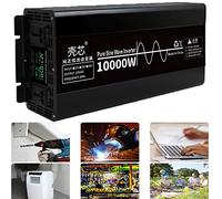 Onduleur de Puissance Onduleur SinusoïDal Pur 10000w Transformateur 24V48V CC à 220V AC Convertisseur 2eu Prise de Courant Onduleur de Bord Avec éCran Lcd Pour Camion,Camping,Car,Yacht,10000w-48v