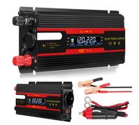 Onduleur de tension DC 12 V/24 V vers AC 230 V Onde sinusoïdale modifiée solaire 700 W/2000 W avec prises UE, 2 adaptateurs USB pour voiture, camion, caravane, camping