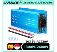 Onduleur de voiture 2600W 2200W 1500W, prise ue DC12V/24V AC220V, onde sinusoïdale Pure, pour ampoule/grill/scie à chaîne, alimentation extérieure Puissance de pointe 2000W