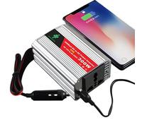 Onduleur de voiture 300 W - DC 12 V 110 V AC Adaptateur de chargeur portable, chargement USB rapide 65 W, affichage LED allumé, design compact et léger | Voitures, camions, pickups, ordinateurs