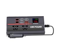 Onduleur de voiture, convertisseur de charge portable pour AC, chargeur rapide avec protection contre la sécurité, onduleurs compacts pour camions, VR, voyage de voyage et électronique extérieur, 6.3x