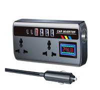 Onduleur de voiture - Convertisseur de voiture 12 V/24 V à 220 V pour évaluation | Construction résiliente et élégante pour les Ports de charge rapide, onduleur de chargeur automobile Portable, 3 Port