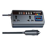 Onduleur de voiture portable, 3 ports USB, 2 sorties AC, ports de charge | Adaptateur de voiture à prise CC vers AC pour adultes, fournitures de camping en plein air, voyage, voyage en voiture