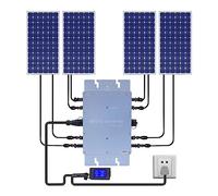 Onduleur électrique de balcon - Connecteur d'alimentation - Micro onduleur solaire WVC - Onduleur de module - Microonduleur couplé au réseau - Avec affichage de surveillance des données CA - 4