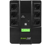 Green Cell® UPS Onduleur 600VA (360W) 230V Alimentation d'énergie Non interruptible Line-Interactive AVR Alimentation sans Interruption pour Ordinateur USB/RJ45 6X Schuko Prises Affichage LCD
