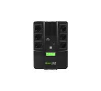 Onduleur Green Cell AiO 800VA LCD 480W Interactivité de Ligne, 6 Prises Type F, USB Type-B, Batterie 12V 9Ah, Écran LCD, 270x190x90mm