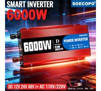 Onduleur intelligent Ultra 6000W, entrée universelle 12V/24V/48V pour sortie 110V/220V, onduleur de puissance Portable 6000W, idéal pour camping-car et camion 48V TO 220V(50HZ)