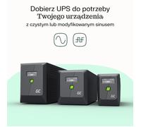 GreenCell Onduleur UPS PowerProof 750VA 480W – Écran LCD, onde sinusoïdale pure, anti-surtensions