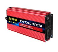 Onduleur, onde sinusoïdale pure, convertisseur DC 12V/24V vers AC 220V, 6000W EU, 12V50HZ, Europe