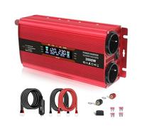 Onduleur Onduleur 12 V/24 V CC vers 220 V/230 V/240 V CA, Convertisseur De Puissance Portable pour Voiture, Allume-Cigare, Écran LCD Power Inverter(DC 12V,Red 3000W)