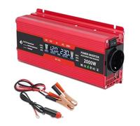 Onduleur Onduleur 12 V/24 V CC vers 220 V/230 V/240 V CA, Convertisseur De Puissance Portable pour Voiture, Allume-Cigare, Écran LCD Power Inverter(DC 24V,Red 2000W)