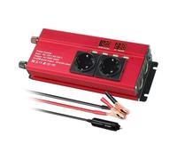 Onduleur Onduleur Puissance Crête 4000W/5000W/6000W 12V CC vers 230V 50 Hz Prise UE Affichage LED Onde Sinusoïdale Modifiée avec Convertisseur 48 A 4 Ports USB Power Inverter(4000W Red)