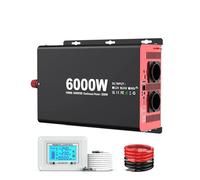 Onduleur Onduleur Sinusoïdal 3000 W Puissance De Crête Continue 6000 W Prise UE 12 V/24 V vers 230 V CA Convertisseur De Voltmètre LCD pour Voiture Power Inverter(24V 3000W 50HZ EU)