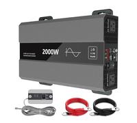 Onduleur Onduleur Sinusoïdal Pur 12/24 V vers 110/220 V Convertisseur CC vers CA 2000 W 50/60 Hz Prise Courant UE Interface USB Type C Écran LCD Power Inverter(2KW 12V to 110V US)