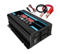 Onduleur Onduleur Sinusoïdal Pur 4000 W Convertisseur Tension 12 V CC vers 220 V CA 110 V Double Port USB pour Voiture Et Maison Transformateur(Le Noir,12 V 220V)