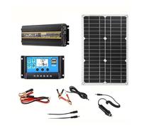 Onduleur Onduleur Solaire À Onde Sinusoïdale 3000-8000W 12V 220V pour Voiture Panneau Solaire 20W 18V Contrôleur 30 A Système Production D'énergie Solaire Power Inverter(Peak 8000W Set)