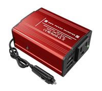 Onduleur Onduleur Voiture 150W DC 12V vers 110 V AC, Double Port USB 4,8 A (adaptateurs USB-C Inclus), Chargeur pour Ordinateur Portable, Camping, Voyage Power Inverter(Red 150W 12V 110V)